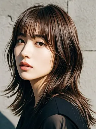 セミロング ウルフカット 811 大阪梅田 ウルフのヘアスタイル