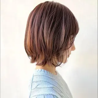 ミディアム 庭木華瑠🐾ボブ🧡 透明感カラー✨のヘアスタイル