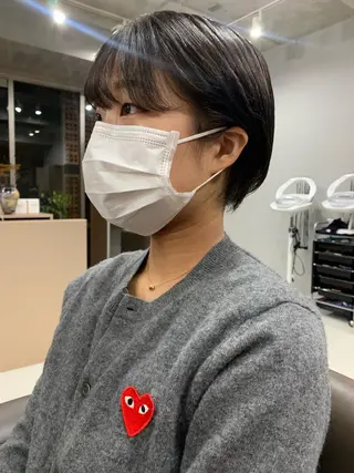 ショート カラー ボブパーマコテ巻き風 パーマNo1深江秀平のヘアスタイル