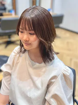 ミディアム カラー 望恵🌸韓国🇰🇷 艶髪スタイルのヘアスタイル