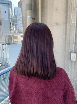 セミロング カラー ヘアアレンジ 縮毛矯正/髪質改善/ ブリーチ毛/木元渓太のヘアスタイル