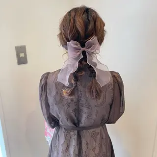 セミロング ヘアアレンジ ヘアアレンジ/ 暖色🩵hazukiのヘアスタイル