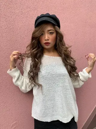 ロング カラー パーマ ヘアアレンジ Device ディバイスのヘアスタイル