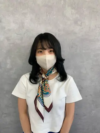 ミディアム カラー チバ ヒロトのヘアスタイル