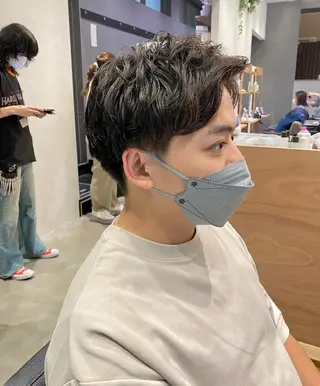 ショート カラー パーマ メンズ キッズ マツエク・マツパ 山本 銘子のヘアスタイル