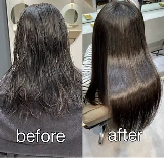 セミロング 縮毛矯正 特化アツシのヘアスタイル