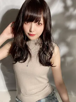 セミロング カラー 銀座✨レイヤーカット 顔まわり/坂本亜裟海のヘアスタイル