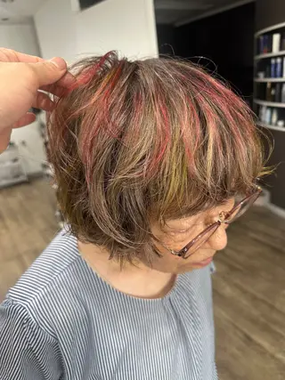 ショート カラー パーマ ヘアアレンジ 髪質改善/韓国風 レイヤー/田村祐樹のヘアスタイル