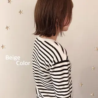 ミディアム カラー 市川 千夏のヘアスタイル