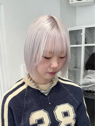 ショート カラー ヘアアレンジ 艶ハイトーン/ヘア アレンジAYAKAのヘアスタイル