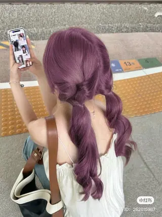 ロング カラー カットパーマモデル 募集🎀SHIONEのヘアスタイル