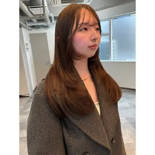 ロング 韓国レイヤー/Wカラ ー♡YUUNAのヘアスタイル