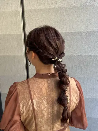 ロング ヘアアレンジ ふわモテ/艶カラー yuki♡♡のヘアスタイル
