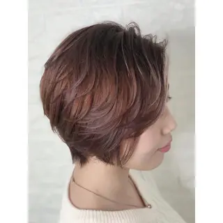 ショート カラー 髪質改善特化KIZU /ブリーチ縮毛矯正のヘアスタイル