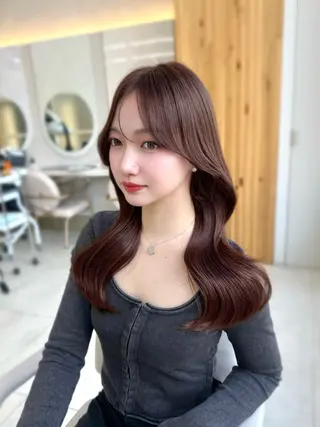 セミロング カラー 🇰🇷韓国風くびれ ヘア🇰🇷中村優大のヘアスタイル