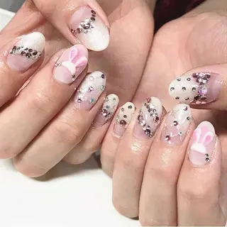 ネイル 渋谷／チップ長さ出し 👑アプレgel-xのネイルデザイン