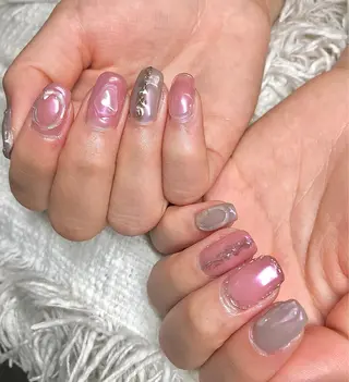 ミディアム カラー パーマ ヘアアレンジ ネイル マツエク・マツパ el. by Aoのネイルデザイン