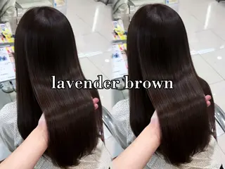 セミロング カラー ベージュカラー/ 束感マツエク/ここなのヘアスタイル