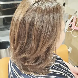 セミロング カラー パーマ spa hair ark 富井直美のヘアスタイル