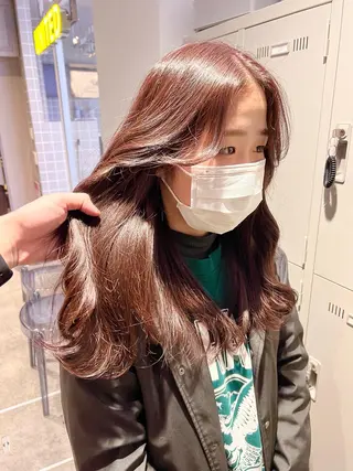 セミロング カラー パーマ ヘアアレンジ メンズ キッズ ネイル マツエク・マツパ アイブロウ 上品＆韓国風 🥀海心🥀のヘアスタイル