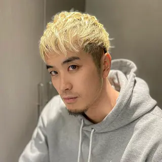 ショート カラー メンズ 朝楽メンズパーマ 🥇メンズカット吉田のヘアスタイル