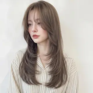 ロング レイヤーカット／韓国 🤎きのした いちかのヘアスタイル