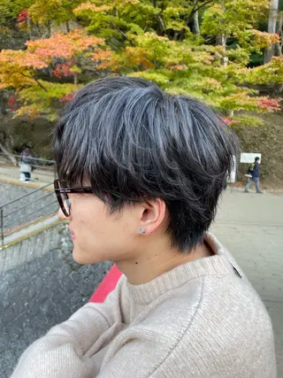 ショート カラー パーマ ヘアアレンジ メンズ 亀井隆汰/メンズ専門 パーマ/フェード可のヘアスタイル