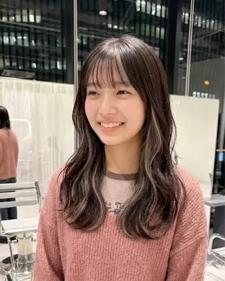 セミロング カラー 藤崎 叶也のヘアスタイル