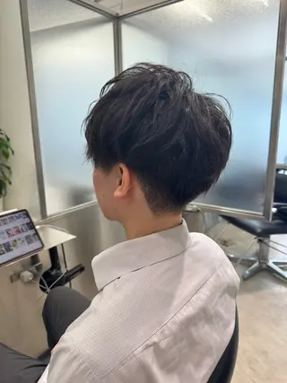 ショート パーマ メンズ 梅田茶屋町ヘッドスパ &艶カラー りほのヘアスタイル