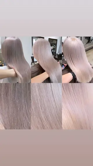 ロング カラー ヘアアレンジ ブリーチカラー🤍 颯馬🐈‍⬛のヘアスタイル