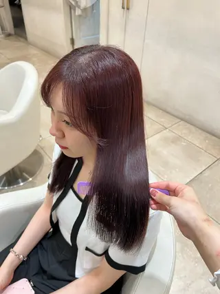 セミロング カラー 菅沼 花琳のヘアスタイル