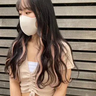 ロング エクステ ハイトーン 💭黒崎ハルカのヘアスタイル
