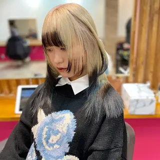 ロング カラー ヘアカラー&縮毛矯正 STAR☆RIVERのヘアスタイル