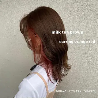 セミロング カラー パーマ ヘアアレンジ メンズ キッズ ネイル マツエク・マツパ 透明感カラー・レイヤ ー🎀amika🎀のヘアスタイル