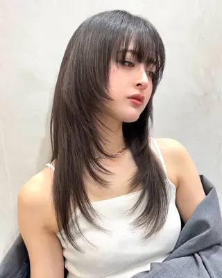 ロング 大宮🤍縮毛矯正 レイヤー🪽なるのヘアスタイル