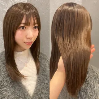 セミロング カラー み うのヘアスタイル