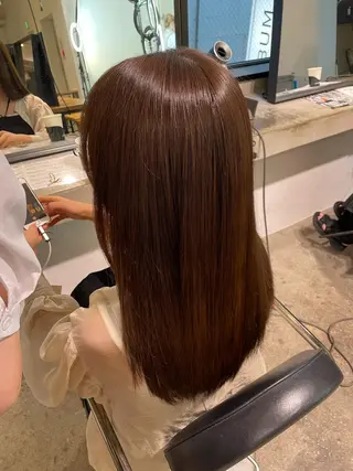 ロング 縮毛矯正、 押野七大のヘアスタイル