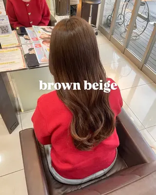 セミロング カラー 🤎韓国ヘア ベージュ まゆか🤎のヘアスタイル