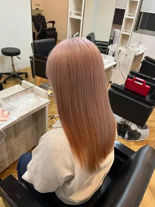 セミロング カラー ブリーチ特化 梅田本多翔のヘアスタイル
