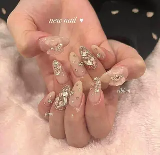 ロング 波 なみのネイルデザイン