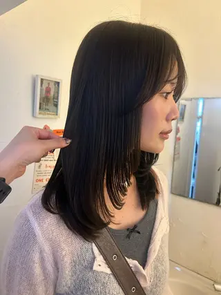 ミディアム カラー maho/垢抜け パーマカラーのヘアスタイル