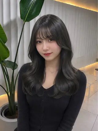 ミディアム カラー ラベンダー💜グレー 🩶ミント‪🩵のヘアスタイル