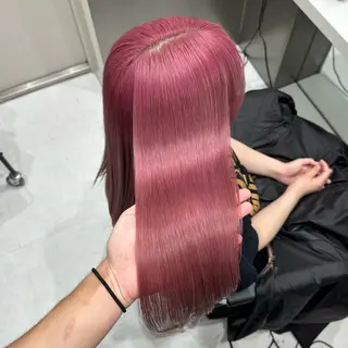 セミロング カラー 💫艶ハイトーン×髪 質改善💫リュウトのヘアスタイル