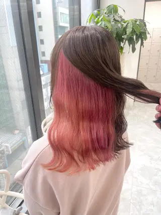 セミロング カラー ヘアアレンジ 【公式】DISCO銀 座🪩トレンド🪽のヘアスタイル