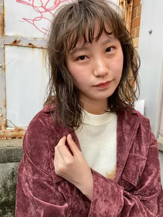 ミディアム カラー パーマ ヘアアレンジ キッズ ネイル マツエク・マツパ 🫧umu.🫧韓国 /レイヤーカットのヘアスタイル