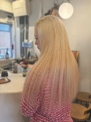 ロング カラー 中目黒ブリーチカラー ボブ橋本青輝のヘアスタイル