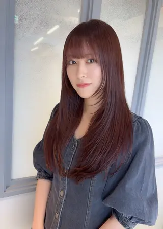 セミロング カラー ヘアアレンジ 指名1位・六三四🌻 まとまり続くレイヤーのヘアスタイル