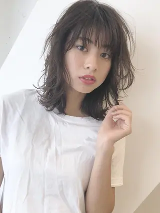 ミディアム カラー パーマ ヘアアレンジ ITbyALBUM 中野店のヘアスタイル