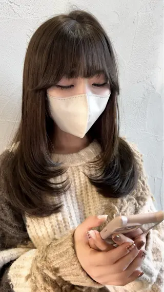 セミロング カラー 中嶋心渚⌇透明感 カラー️🩵🎀‪のヘアスタイル
