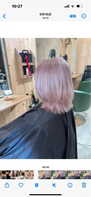 ミディアム カラー ハイトーン belle ナホのヘアスタイル